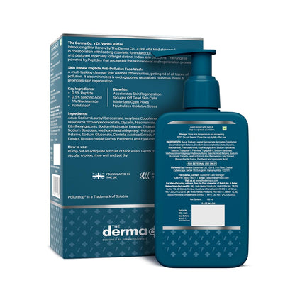Derma Co. Skin Renew Peptide Face Wash 100ml - Anti-Pollution, Exfoliating
