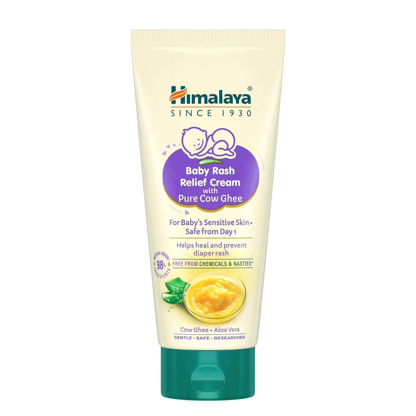 Himalaya Baby Diaper Rash Cream (100g) | Relieves Rashes, reduces Redness & Irritation | With Aloe Vera, Yashad Bhasma, Almond Oil