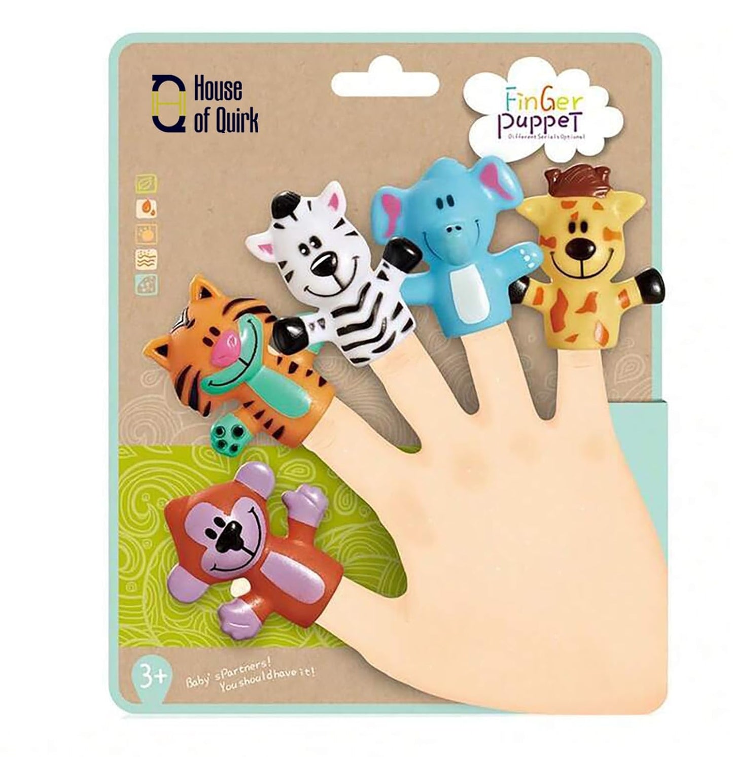 House of Quirk Animal Finger Puppets - Set of10