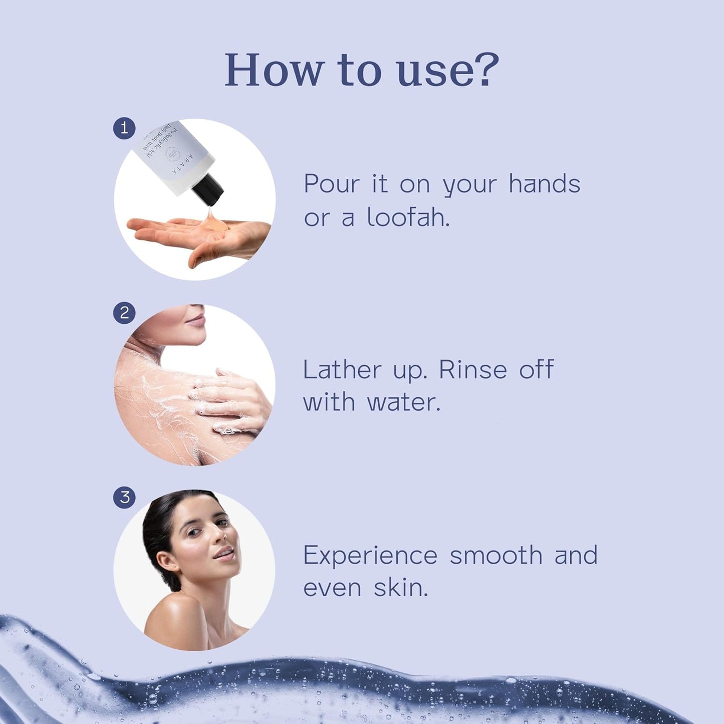 Arata 1% Salicylic Acid Body Wash (300ml) For Bacne, Bumpy & Strawberry Skin | Exfoliates, Cleanses & Smoothens Uneven & Rough Skin | Paraben & SLS Free | Body Shower Gel For All Skin types