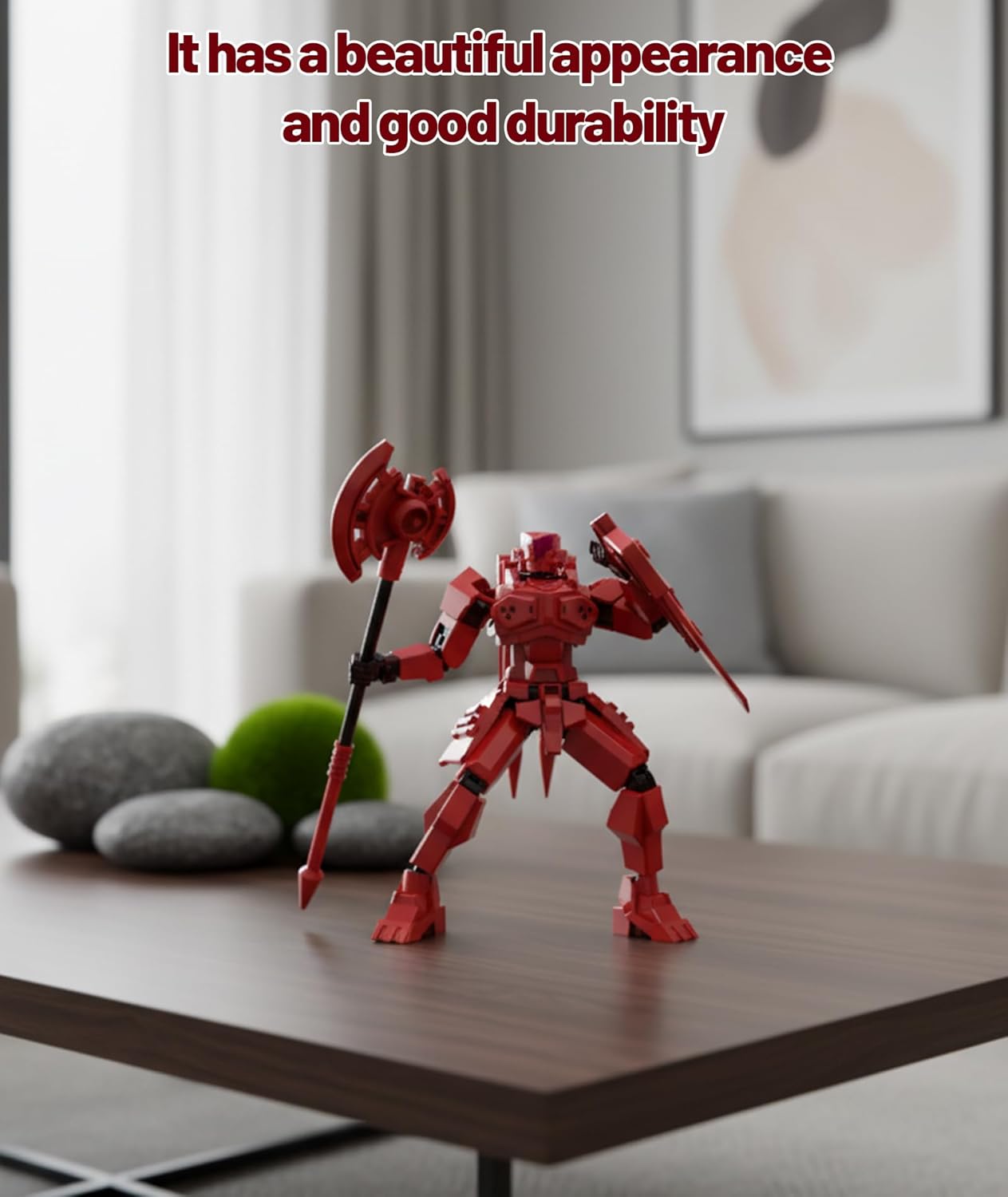 Dummy 13 Action Figure, Red Robot Toy for Kids and Collectors, Articulated Poseable Figure for Display and Play, 3D Printed Desktop Decor Gift
