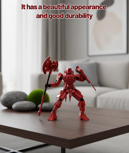 Dummy 13 Action Figure, Red Robot Toy for Kids and Collectors, Articulated Poseable Figure for Display and Play, 3D Printed Desktop Decor Gift
