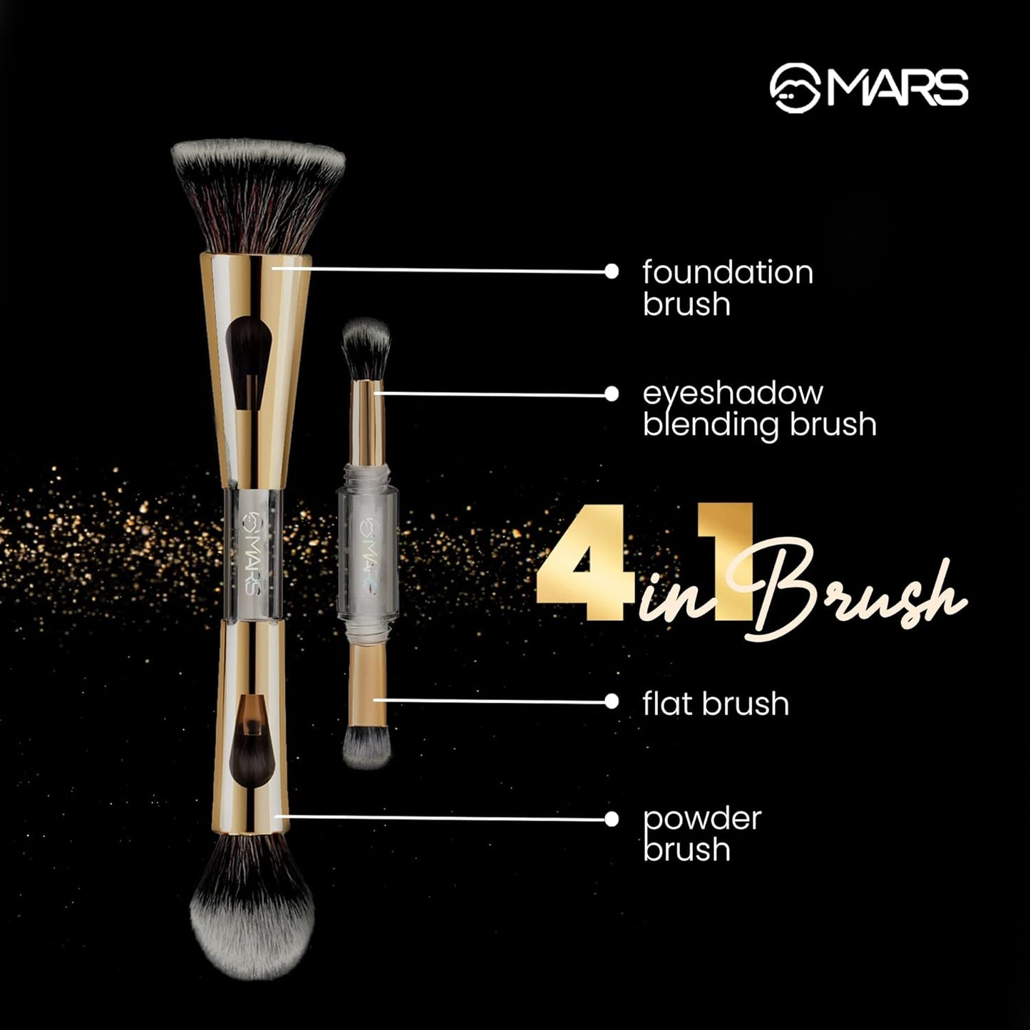 MARS 4-in-1 Luxury Travel Makeup Brush Set for Women