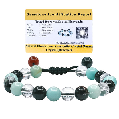 Total Protection Crystal Bracelet for Men Women - Tiger Eye, Black Obsidian, Hematite, Evil Eye Bracelet Set - Real Healing Stone Adjustable Bracelet