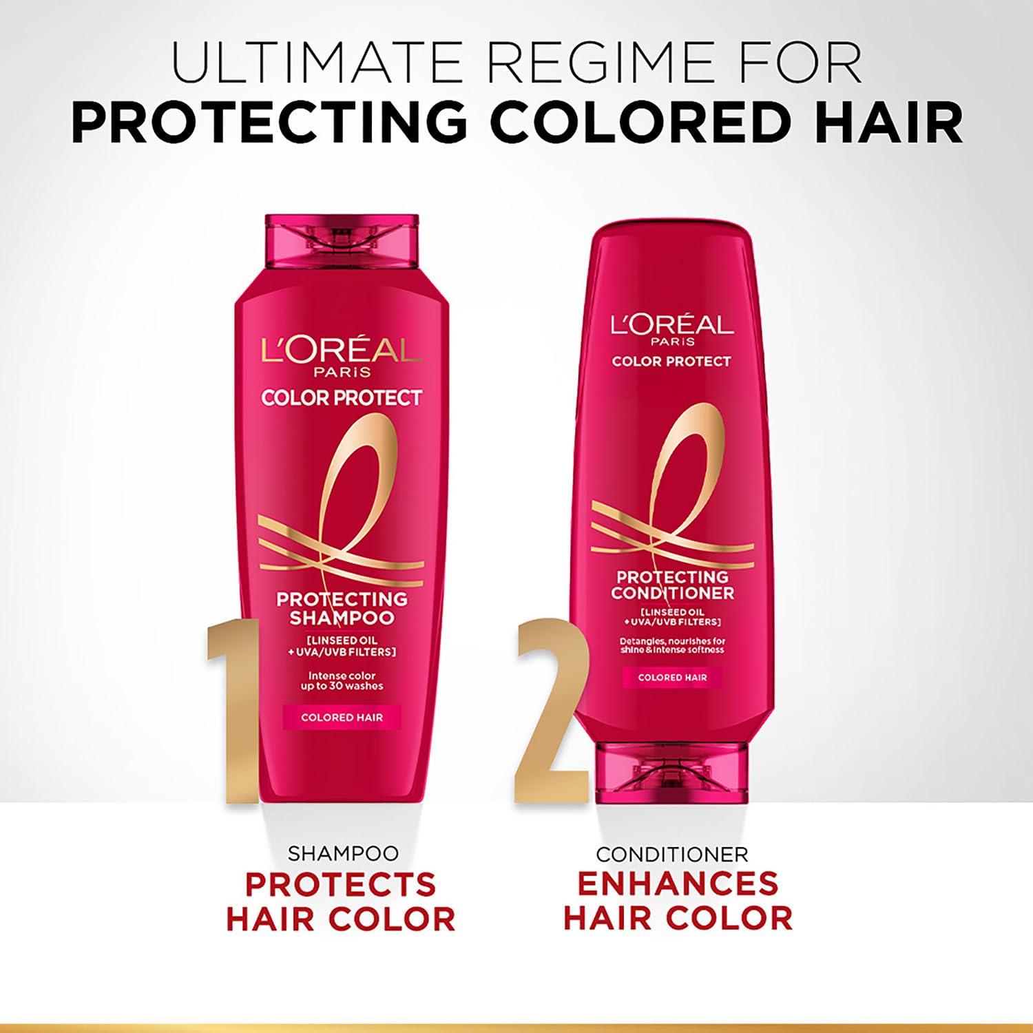 L'Oréal Paris Shampoo, Vibrant & Revived Colour, For Colour-treated Hair, Protects from UVA & UVB, Colour Protect, 340 ml