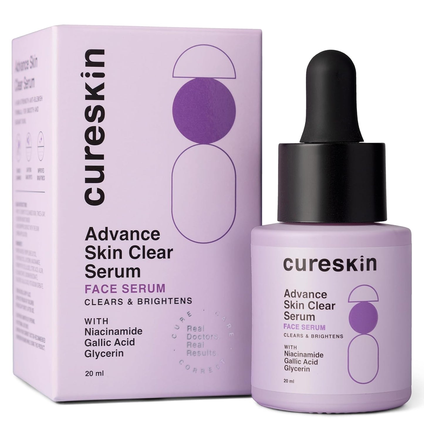 Cureskin Advance Skin Clear Serum with Niacinamide | Brightening Serum for Even-Toned Skin | Reduces Appearance of Blemishes and Uneven Texture, 20 ml (Pack of 1)