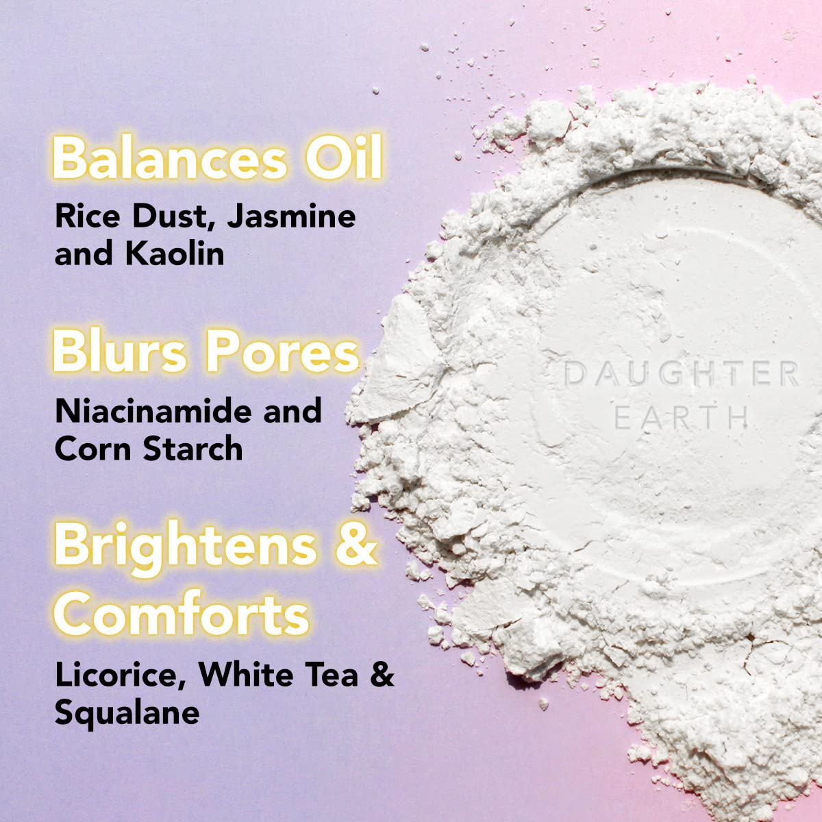 Daughter Earth Snowdust Setting Powder 12g - Matte, Oil Control, Pore Blurring