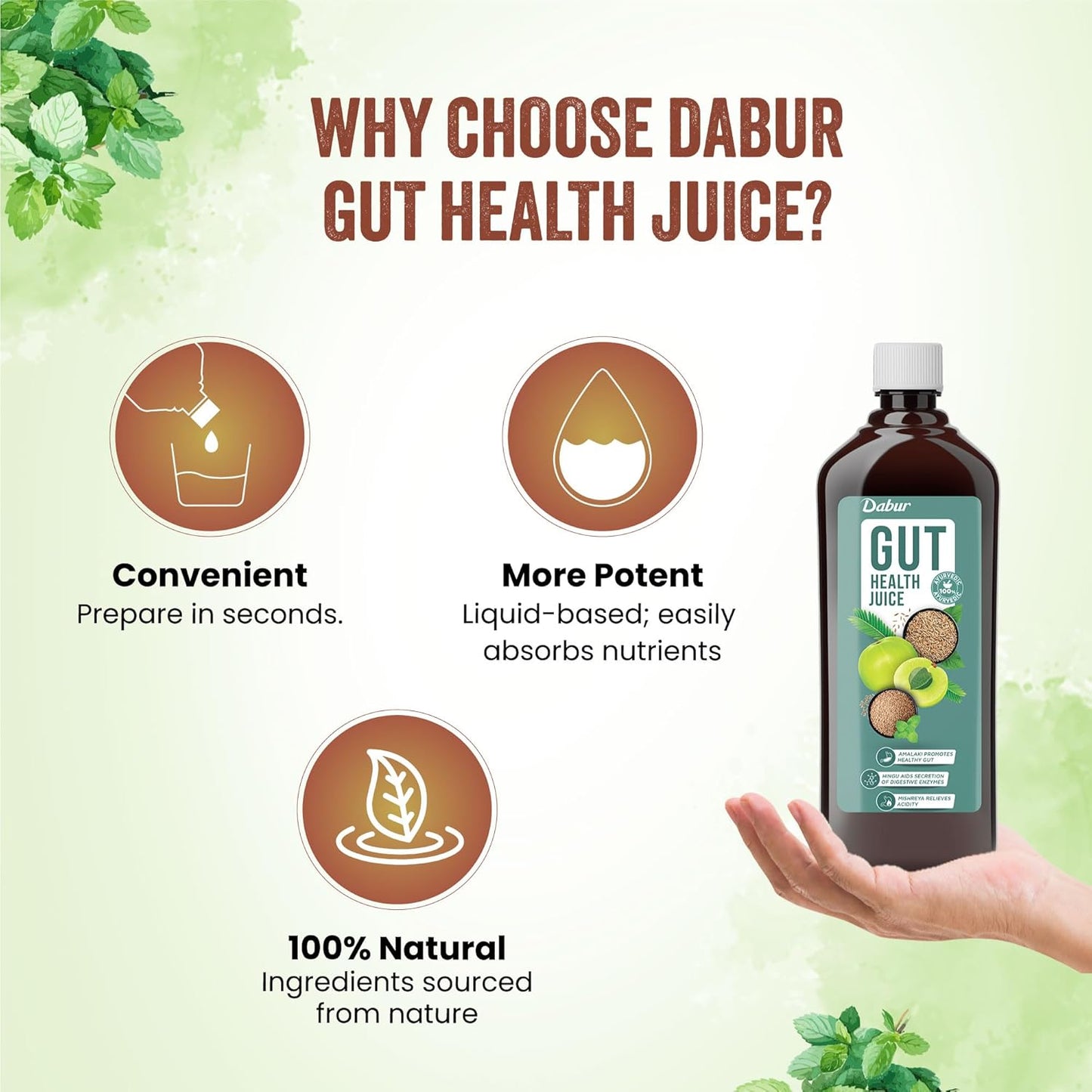 Dabur Ayurvedic Gut Health Juice 1L - Natural Digestive Care