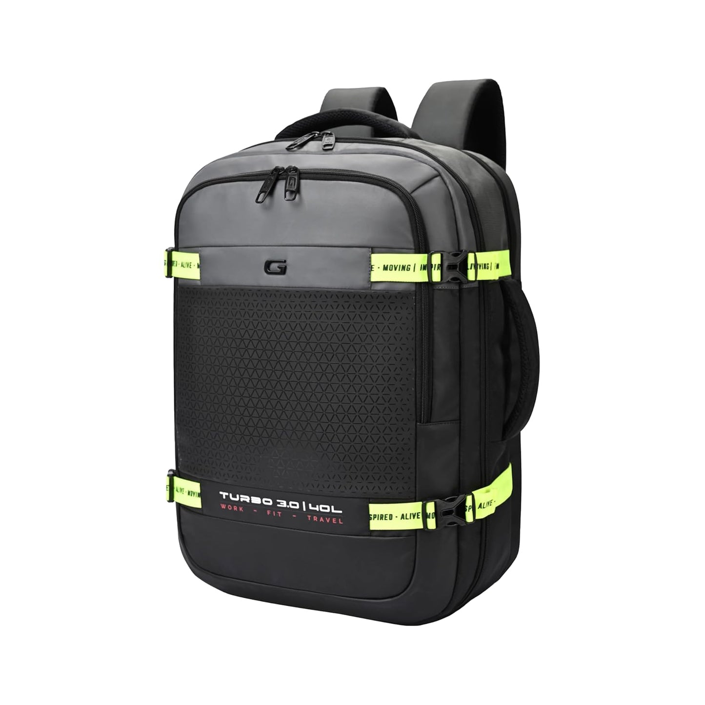 Gear Turbo 4 19"/40L Anti Theft Large Water Resistant 4 Compartment Laptop Backpack with Raincover/Casual Backpack/Daypack/Travel Backpack/College Bag For Men/Women(Brown-Black)