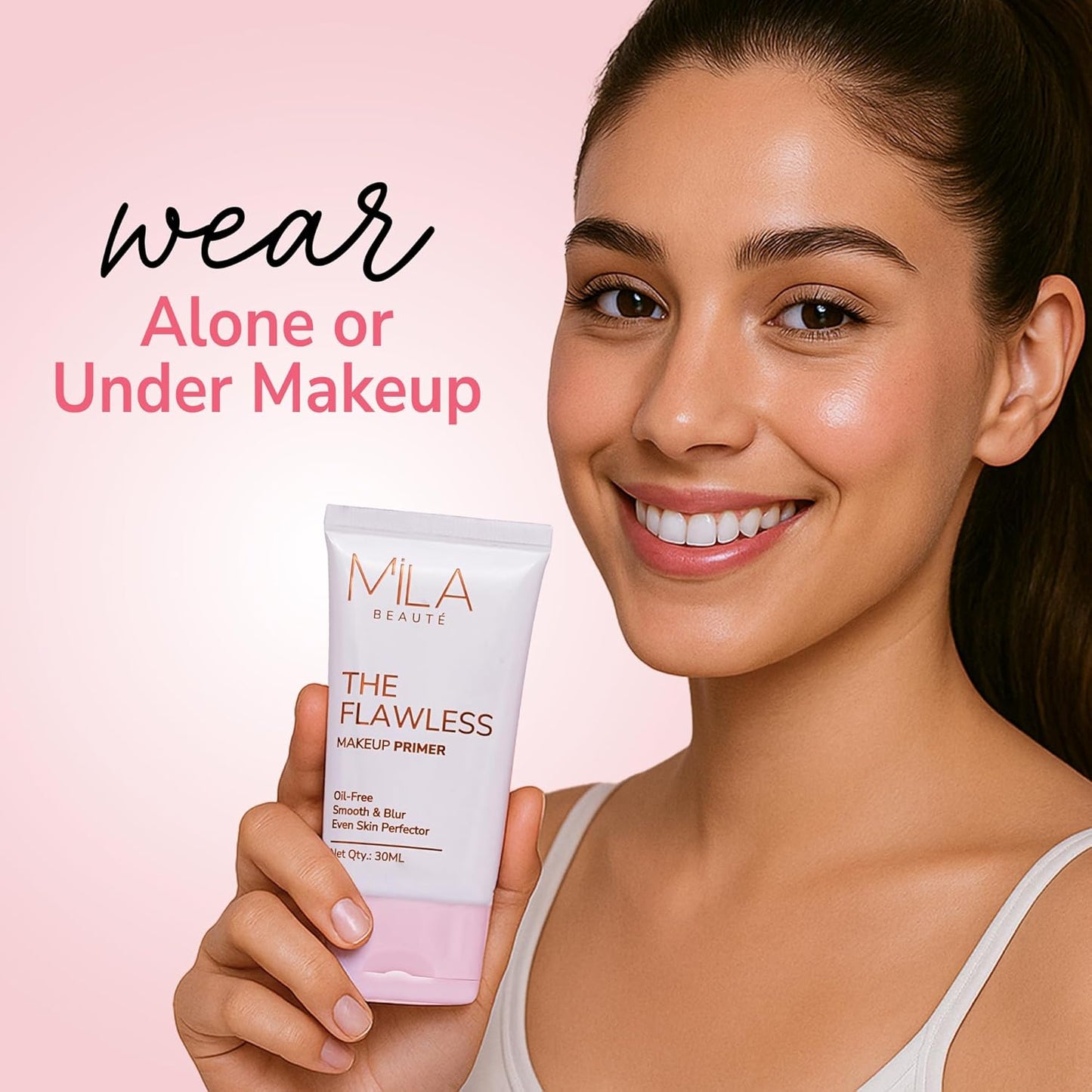 Mila Beauté Oil-Free Makeup Primer with Vitamins A & E, Matte Finish, 30ml