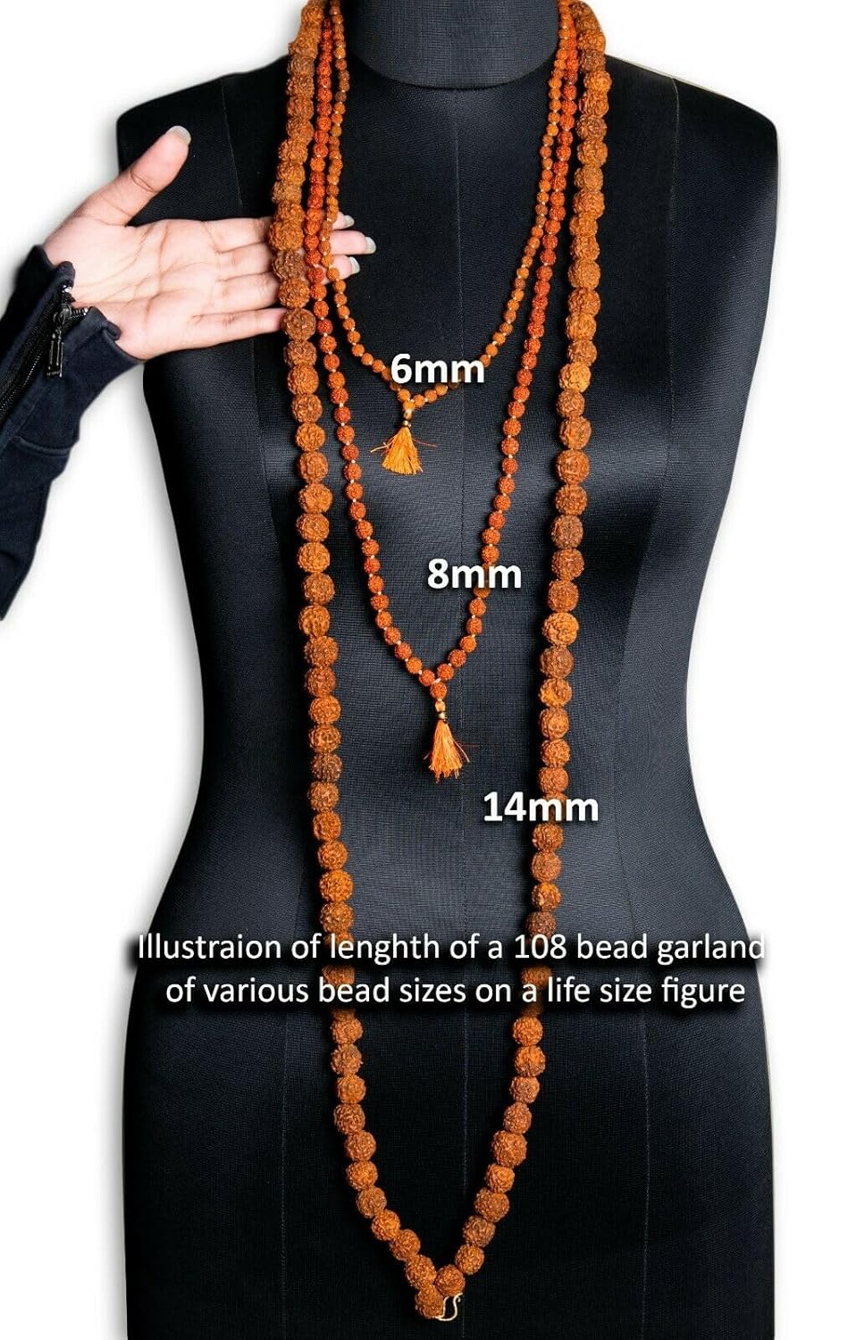 Wonder Care Authentic Mala Genuine Religious Ornament Rosary Japa Mala (4mm-16mm) Natural/Capped Neclaces & Bracelet