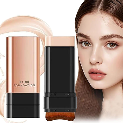 BUY3X Anti-Wrinkle Foundation Stick with Brush, Waterproof & Long-Lasting