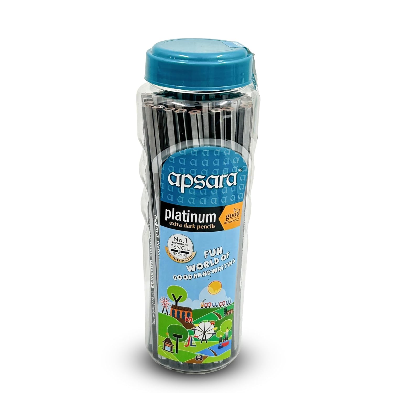 Apsara Platinum Pencil Jar, Smooth Writing & Non-slip Grip, Quality Wood, Easy Sharpening, Convenient for Students, Professionals (Pack of 50)