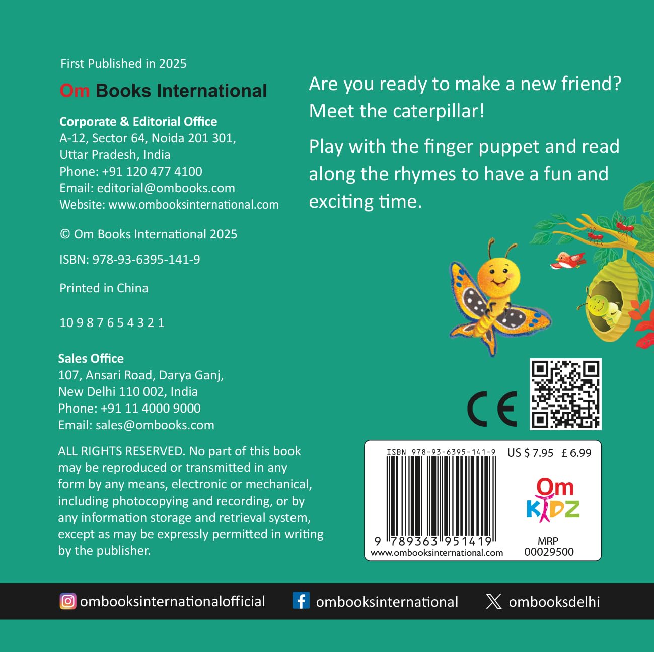 Caterpillar Finger Puppet Book - Fun Activities Board books for Kids – Picture Book