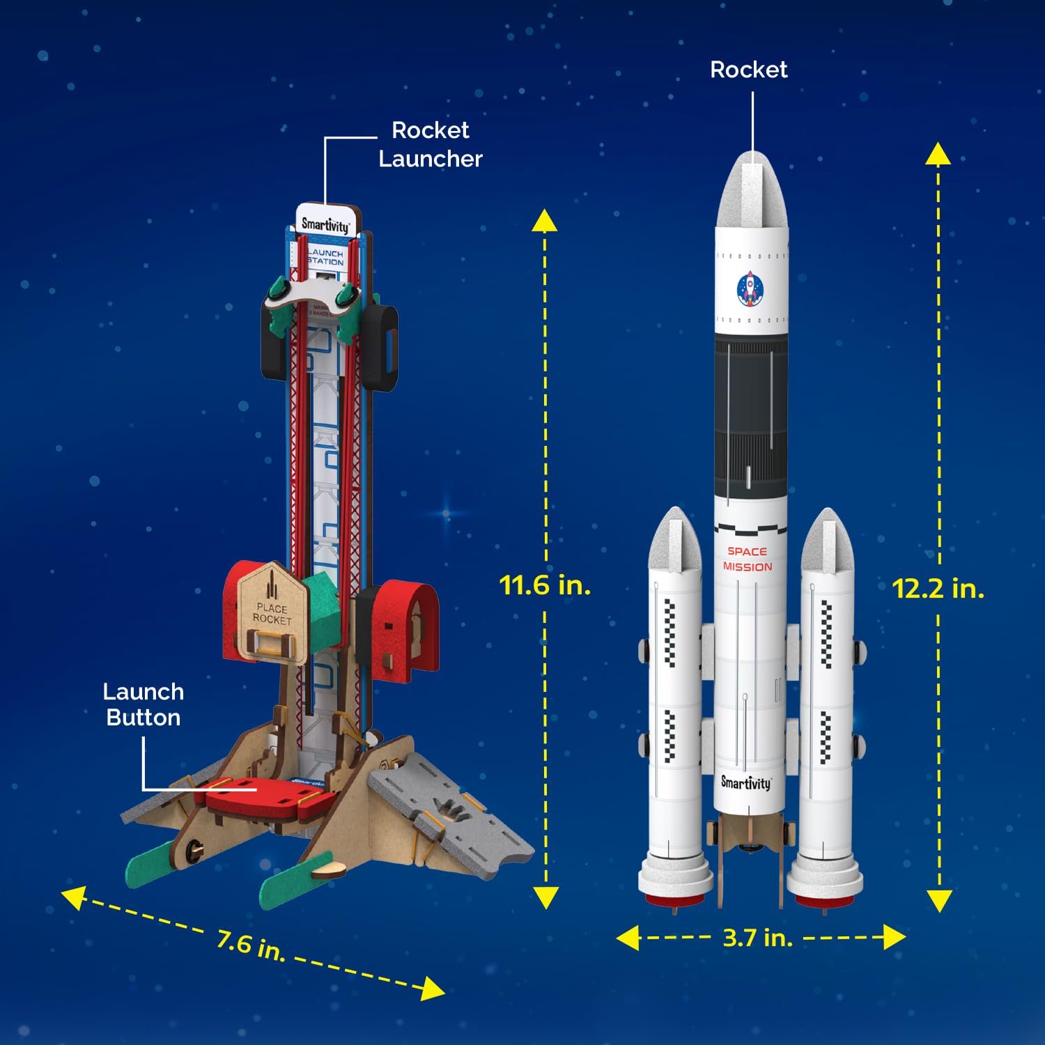 Smartivity DIY Rocket Launcher Kit for Kids 6, 7, 8, 9, 10, 11, 12 Years Old | Build Your Own Rocket and Launcher | Christmas/Birthday Gift for Smart Kids | DIY Science Toy for Boys & Girls 6-12 Years