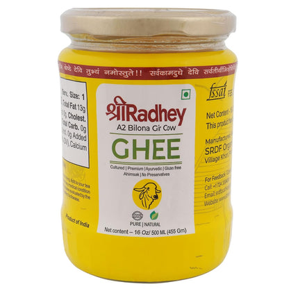 Shreeradhey A2 Bilona Gir Cow Ghee | Bilona Ghee 100% Pure | Churned From Curd | Homemade Organic Authentic Cow Ghee