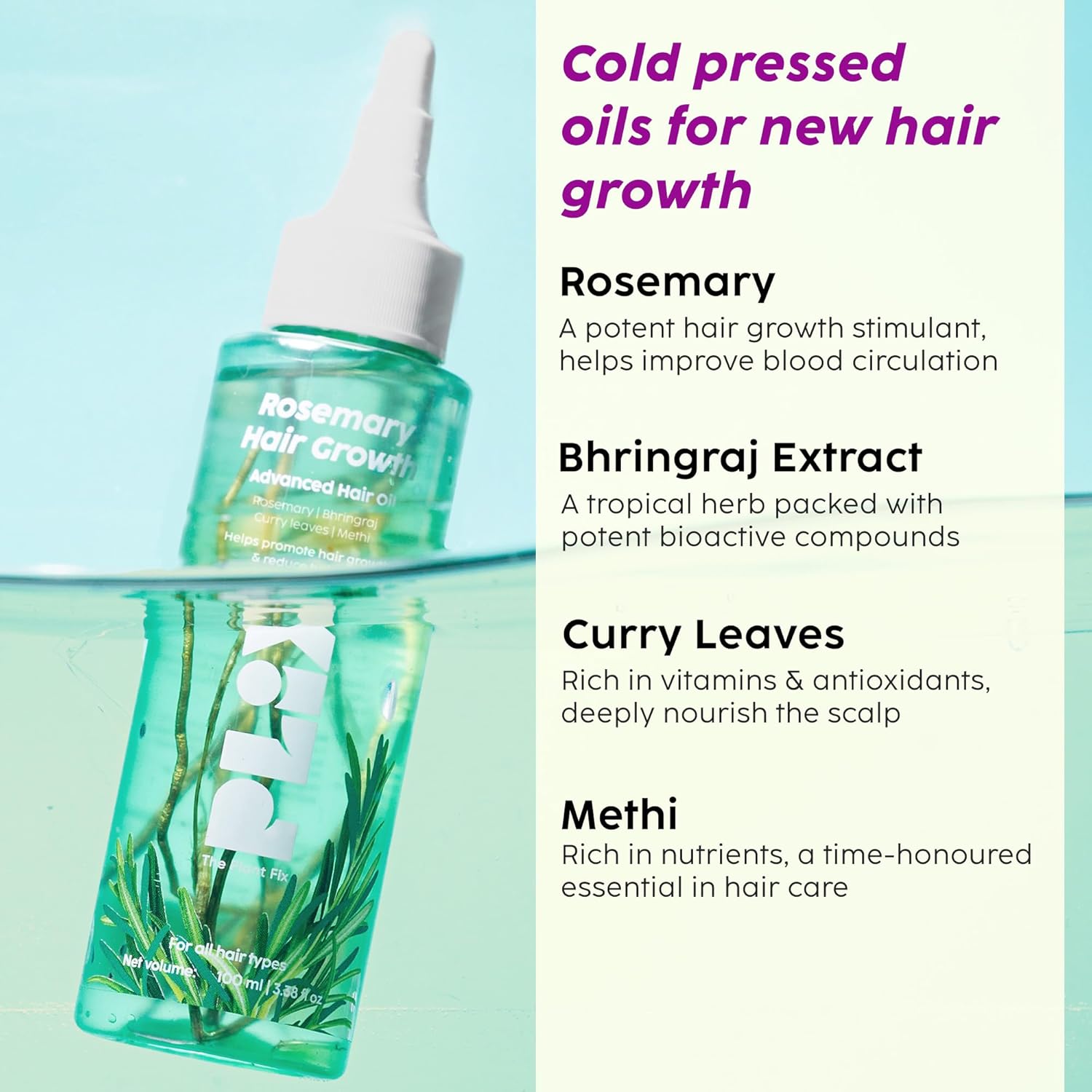Plix Rosemary & Bhringraj Hair Growth Oil 100ml