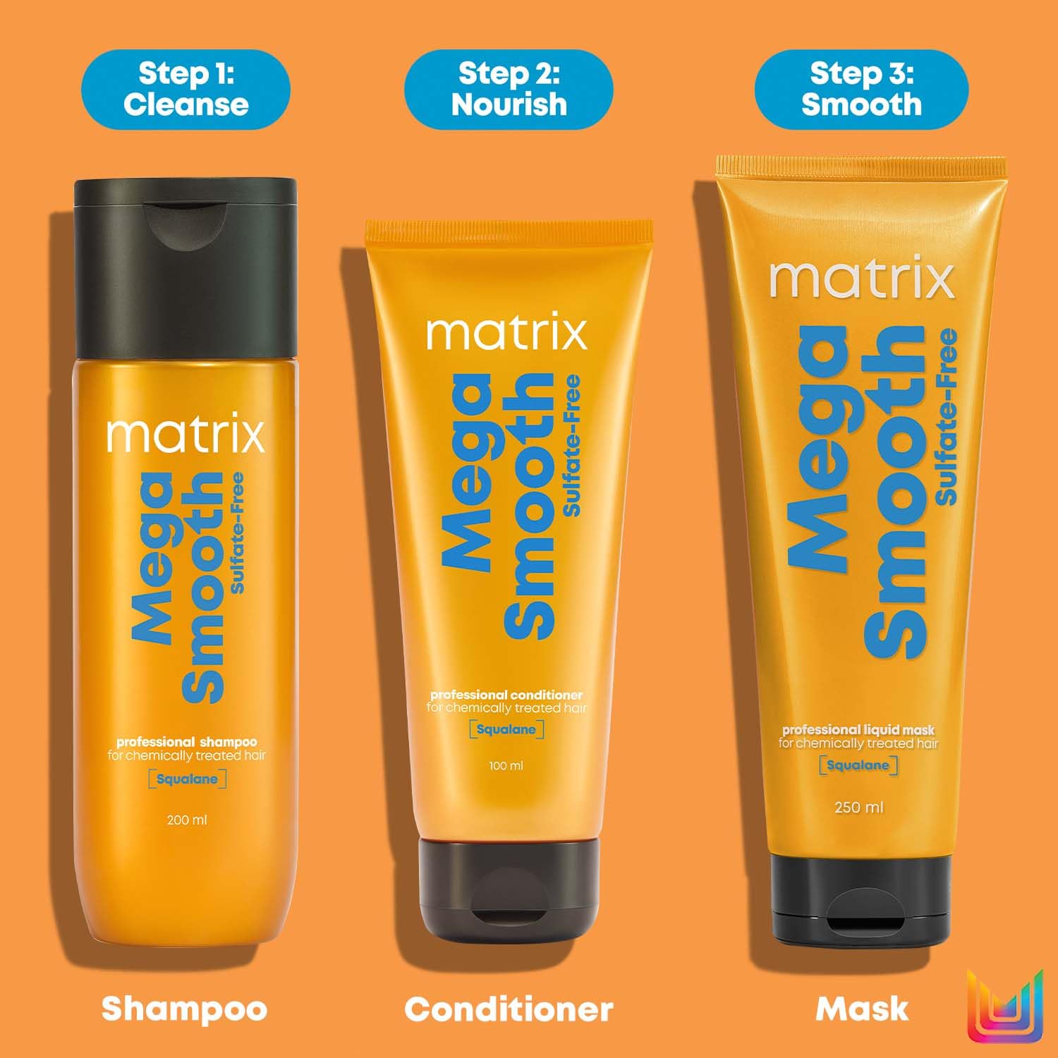 Matrix Mega Smooth Sulfate-free Shampoo and Conditioner | For Colored & Chemically Treated Hair