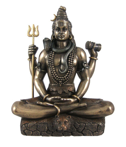 Collectible India Lord Shiva Idol Shiv Padmasana Sitting Statue | Gift Item for Home Family and Friends (3.1 Inches)