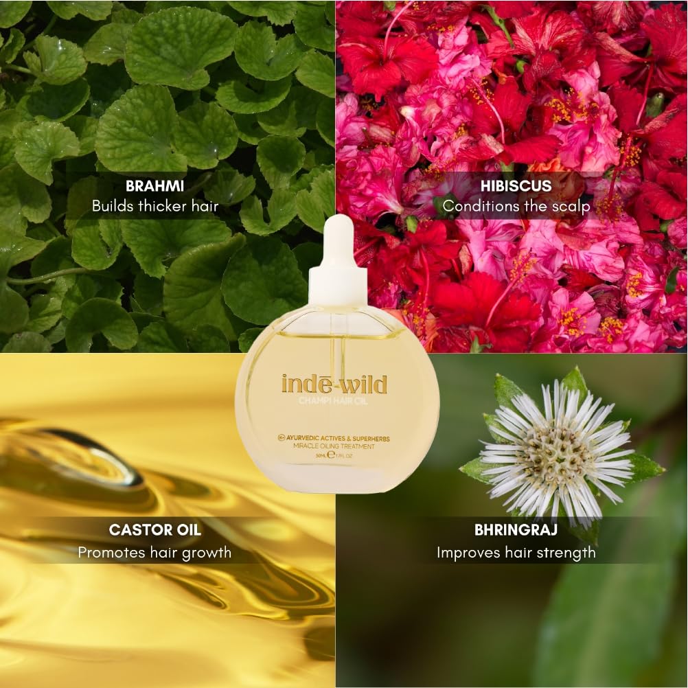 indē wild Ayurvedic Hair Oil 50ml with Rosemary, Amla & Bhringraj