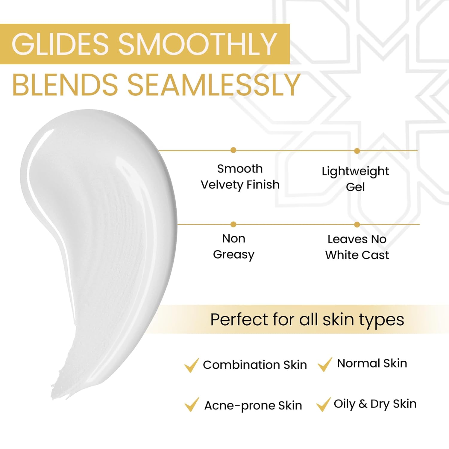 GOLD Sunscreen SPF 50 PA+++ for UV Broad Spectrum Protection, Hydrating Gel With Aloe Vera, No White Cast, Water Resistant, Dermatologically Tested, For Men and Women, All Skin Types, 50g.