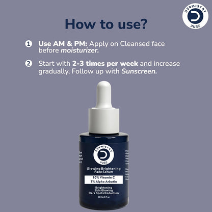 Vitamin C & Alpha Arbutin Face Serum for Dark Spots & Uneven Skin, 30ml