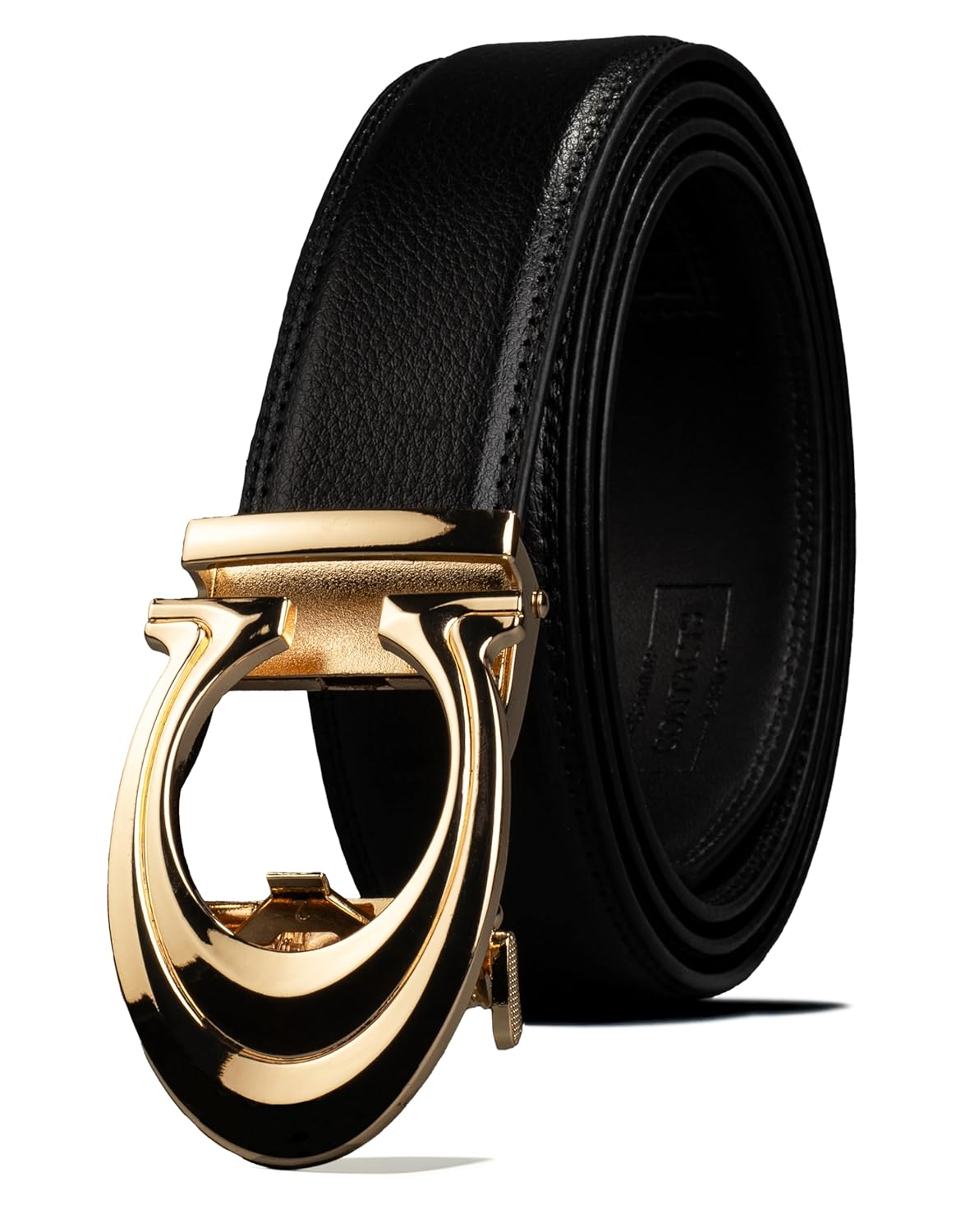 Contacts Genuine Leather Belt for Men with Easier Adjustable Autolock Buckle - Micro Adjustable Belt Fit Everywhere |Formal & Casual | Gift Box
