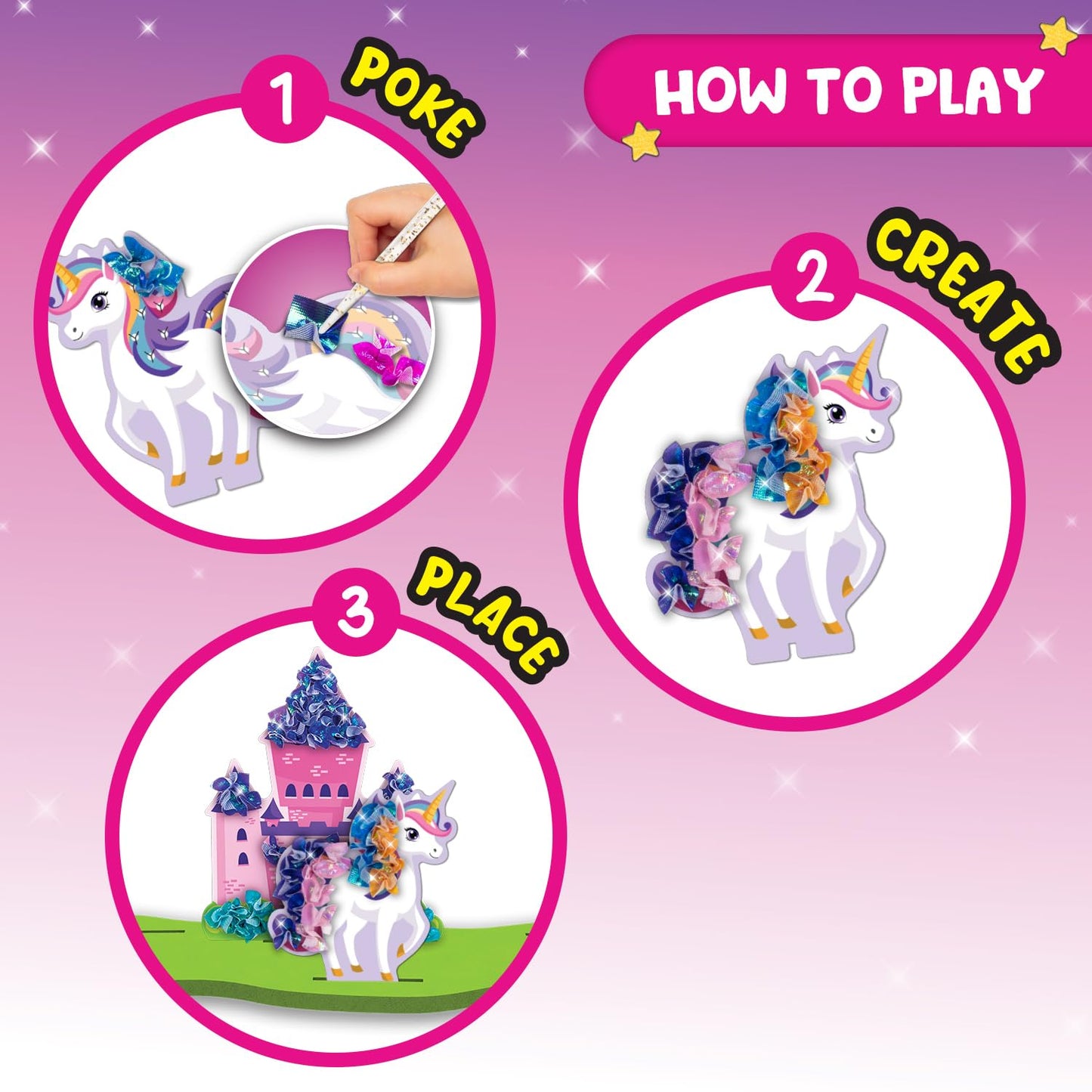 Smartivity Art & Craft Kit - Poke Art Princess Wonderland for Kids Ages 4, 5, 6, 7, 8, 9, 10 Years Old, Create 5 Princesses, 2 Castles & Unicorn, Smart Birthday Gift for Girls & Boys, Fun Activity Kit