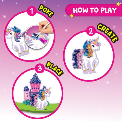 Smartivity Art & Craft Kit - Poke Art Princess Wonderland for Kids Ages 4, 5, 6, 7, 8, 9, 10 Years Old, Create 5 Princesses, 2 Castles & Unicorn, Smart Birthday Gift for Girls & Boys, Fun Activity Kit