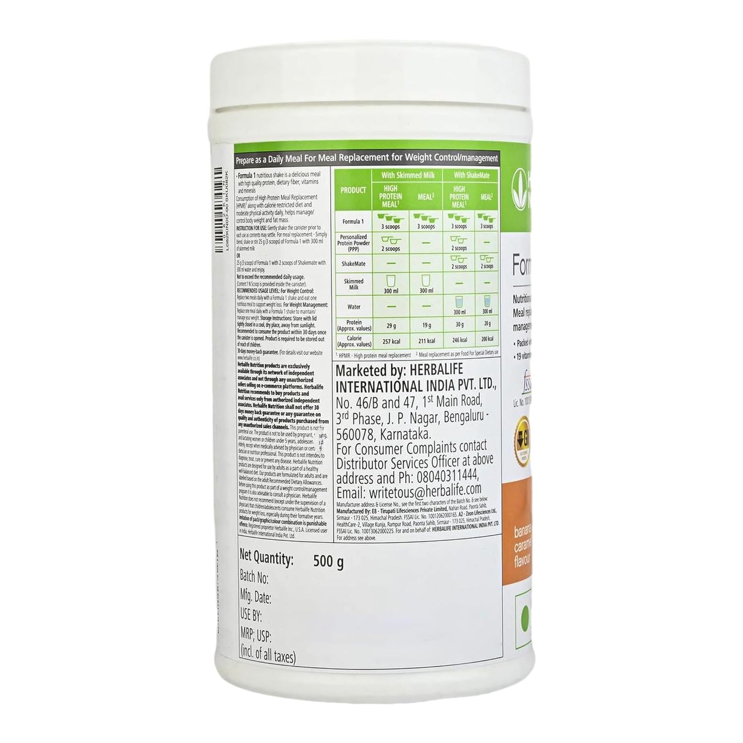 Herbalife Formula 1 Nutritional Shake Mix - Banana Caramel Flavour