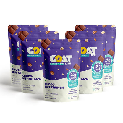 GOAT Life Choco Hazelnut Overnight Oats 60g - High Protein, Gluten-Free, Vegan