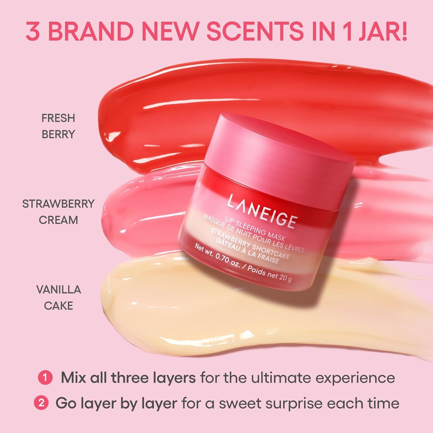 Laneige Lip Sleeping Mask | Moisturizing Lip Treatment with Vitamin C + Shea Butter for Soft Hydrated Lips | Overnight Repair | Lip Balm For Dry Chapped Lips| Lasting Hydration