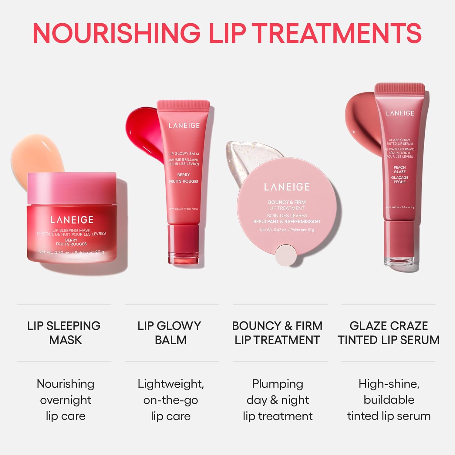 Laneige Glaze Craze Tinted Lip Serum | Plumping, Nourishing Hydration with Polypeptide and Ceramides | Lip Balm for Dry & Chapped Lips |Ultra Glamorous Shiny Lips