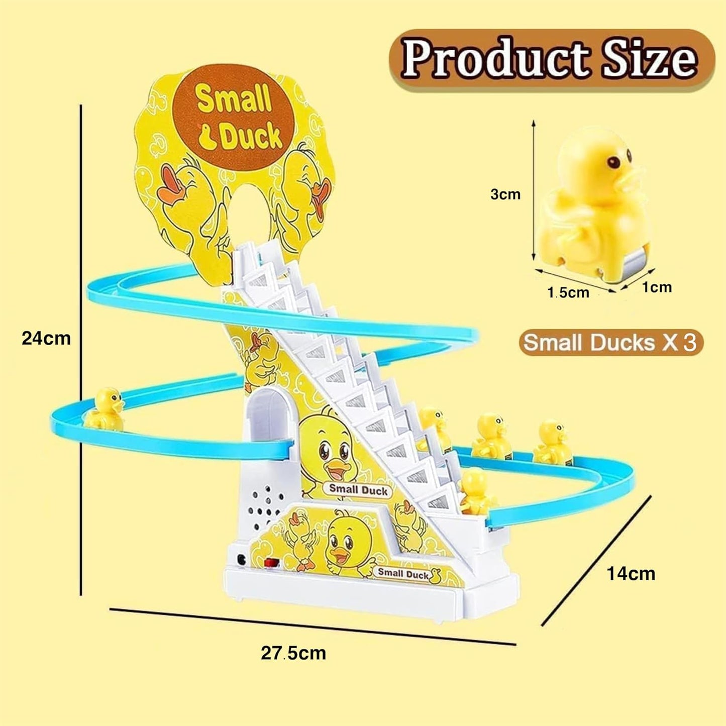 SNAPTRON Duck Slide Toy Set | Musical Toys for Kids| Duck Toy for Kids | Light & Sound Toys |Small Duck Climbing Stairs Toy| Birthday Gifts for Boys and Girls 3+ Years