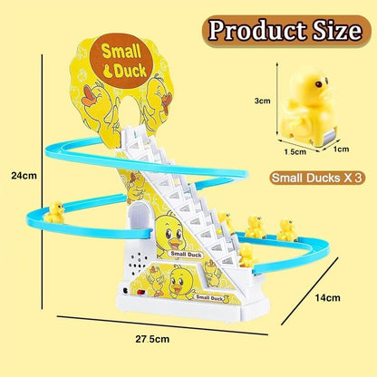 SNAPTRON Duck Slide Toy Set | Musical Toys for Kids| Duck Toy for Kids | Light & Sound Toys |Small Duck Climbing Stairs Toy| Birthday Gifts for Boys and Girls 3+ Years