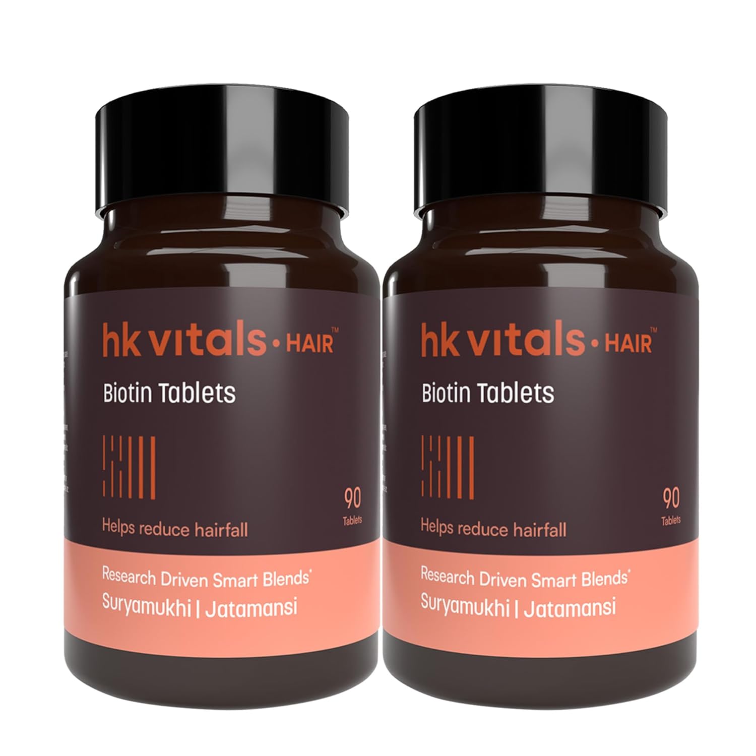 hk vitals Biotin (90 Tablets) | Supplement for Hair Growth, Strong Hair and Glowing Skin, Fights Nail Brittleness