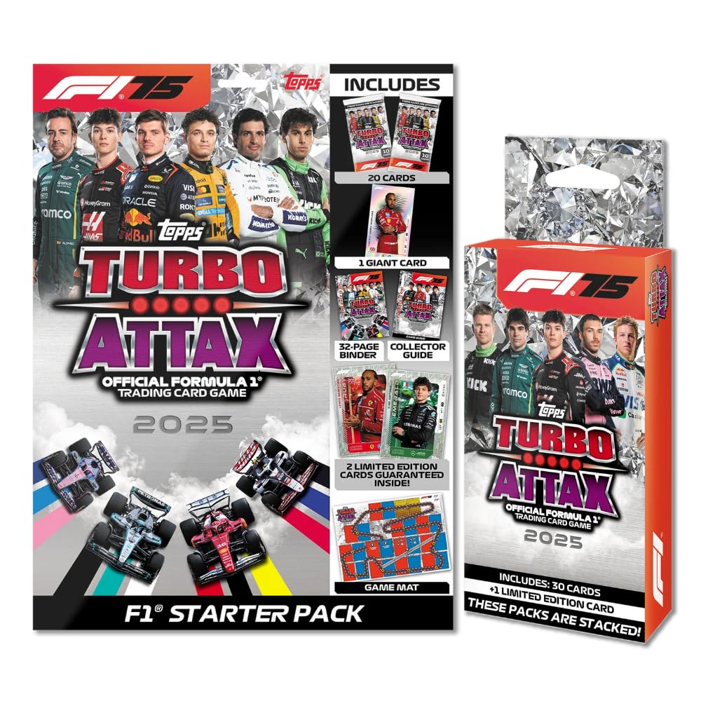 Topps Turbo Attax Formula 1 2025 Trading and Collectible Card Game (Mega Tin - Diamond Edition)