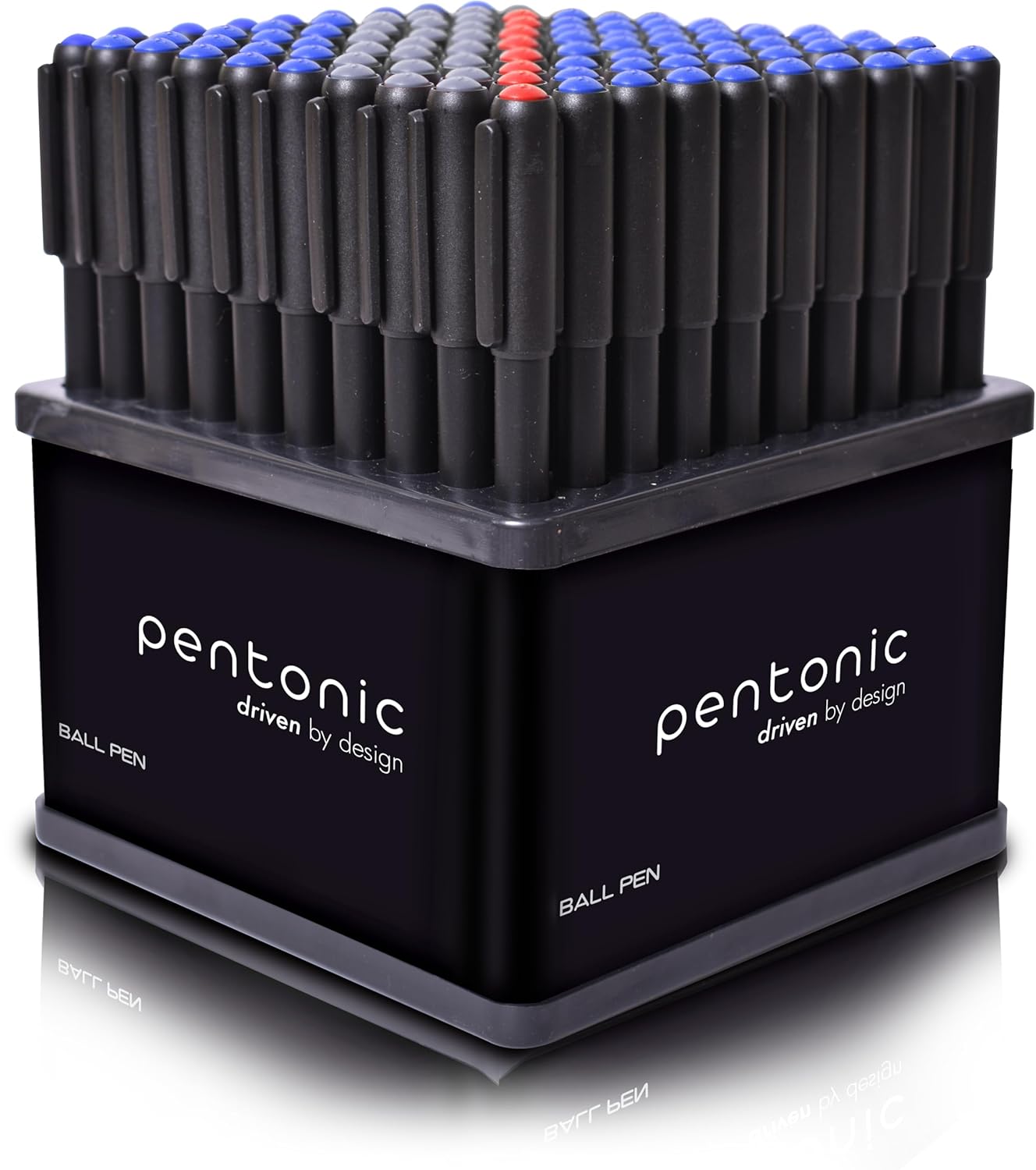Pentonic 0.7 mm Ball Point Pen Tumbler Pack | Blue, Black & Red Ink | Set of 100