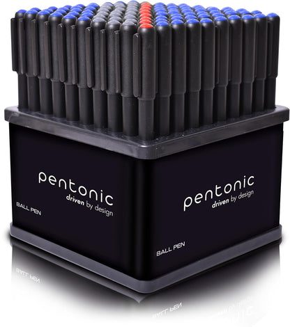 Pentonic 0.7 mm Ball Point Pen Tumbler Pack | Blue, Black & Red Ink | Set of 100