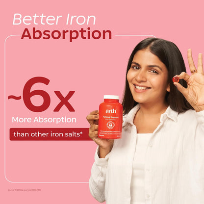 Arth Chelated Iron Gummies - High Absorption, Energy Boost, 30 Veg Gummies