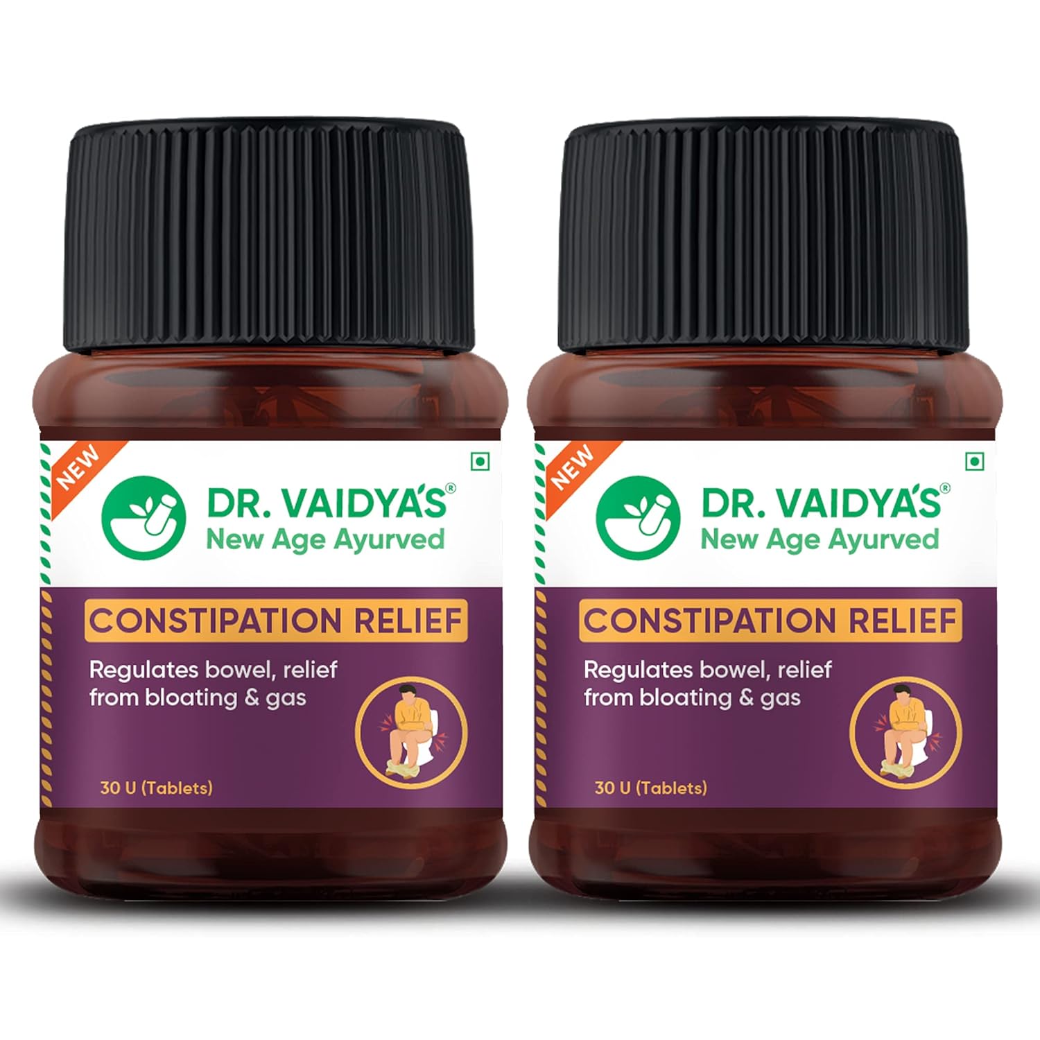 Dr. Vaidya's Ayurvedic Constipation Relief Tablets - 60 Count