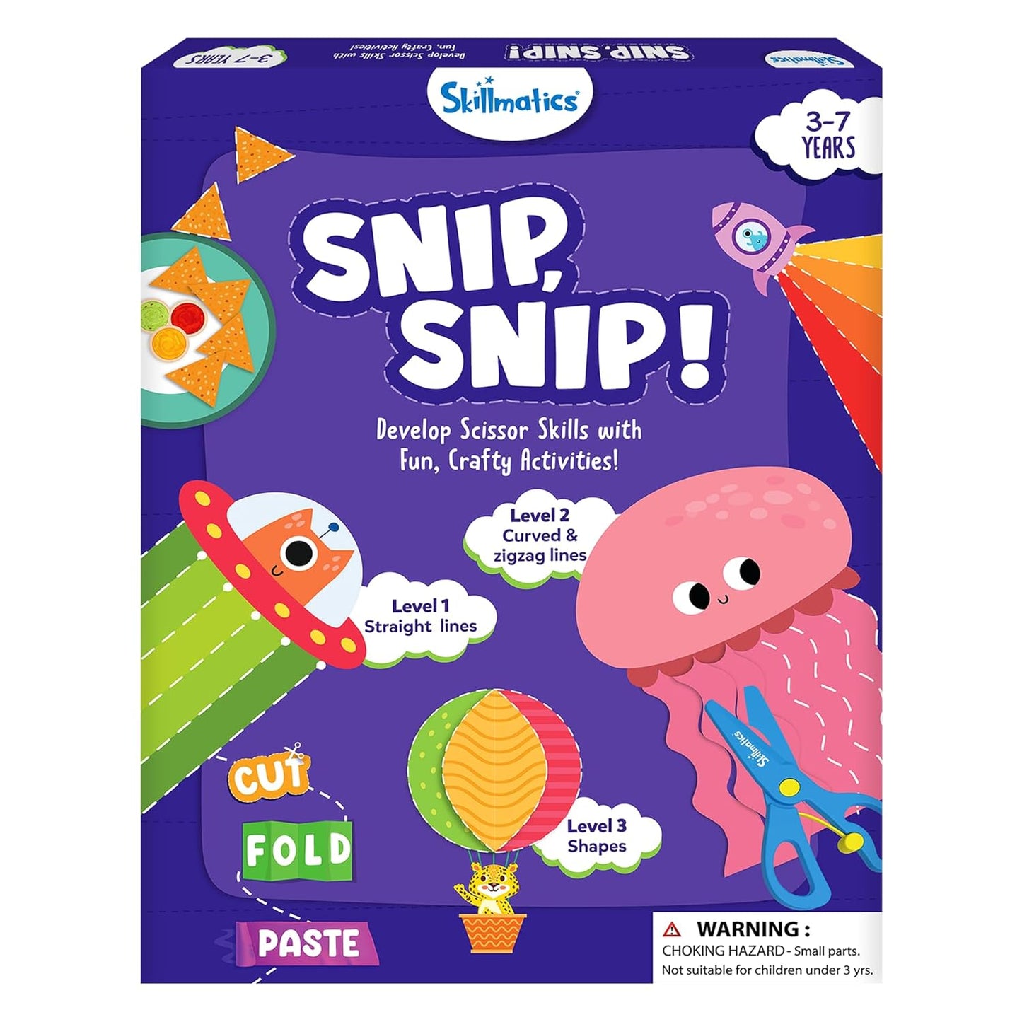 Skillmatics Paper Scissor Activity Book Snip Snip 25 Fun Cutting & Creative Activities for Preschoolers 2 Child-Safe Scissors Fine Motor Skills Craft Kit for Kids Ages 3, 4, 5, 6, 7 Multicolour 1. Multi Theme