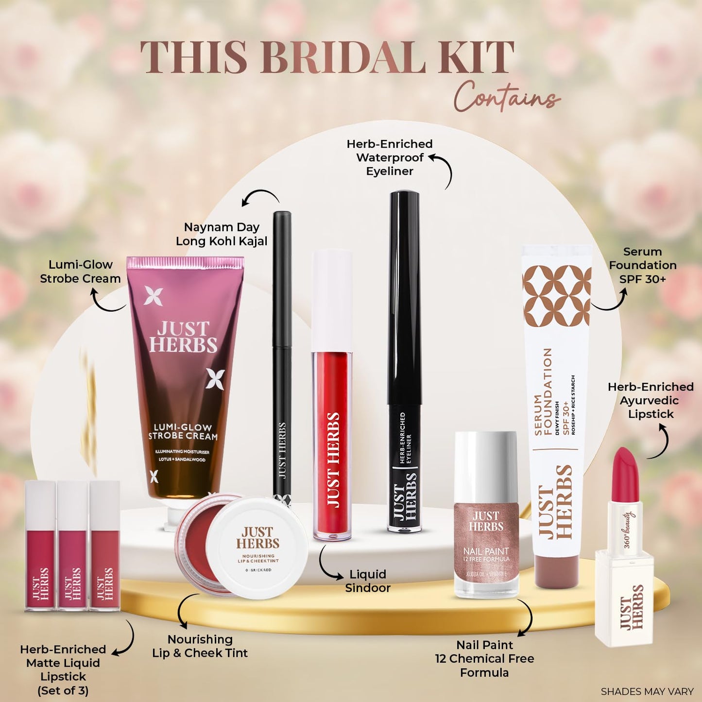 Just Herbs 9-Piece Wedding Makeup Kit for Women