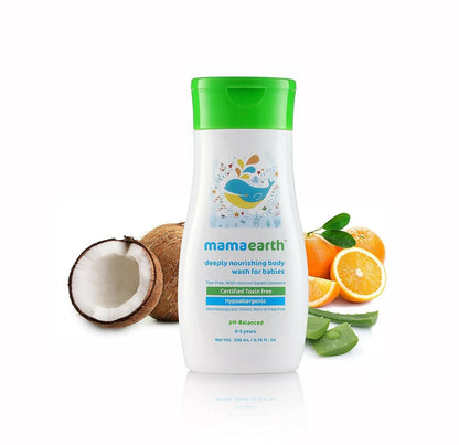 Mamaearth Dusting Powder & Soothing Massage Oil & Deeply Nourishing Wash for Babies