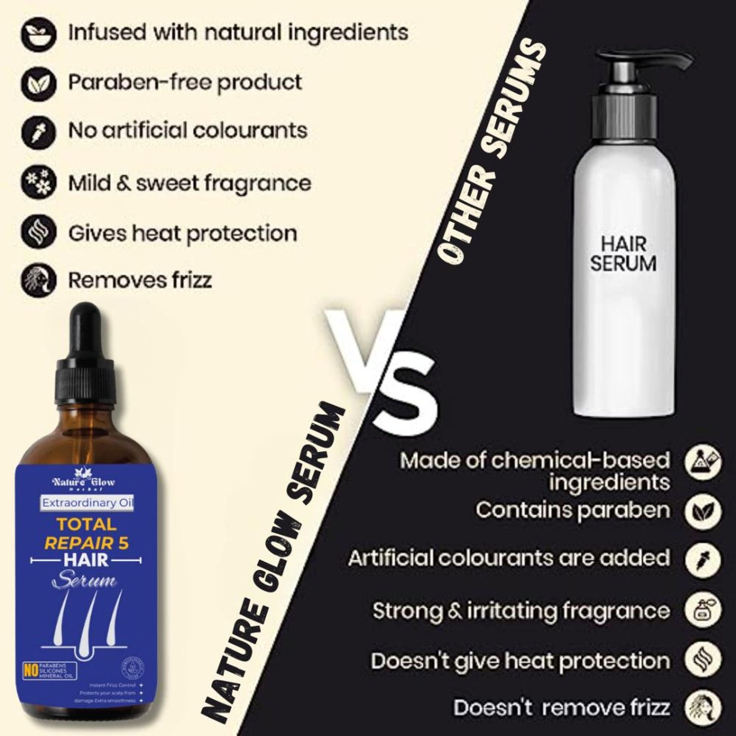 Nature Glow Herbal Total Repair 5 Hair Serum