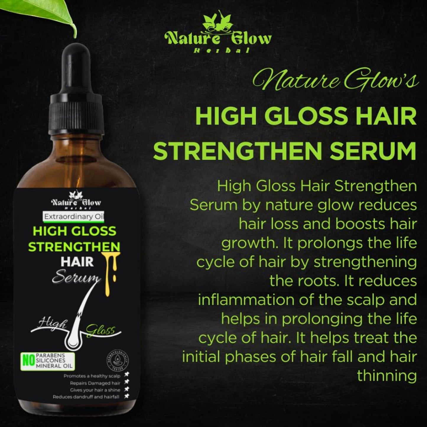 Nature Glow Herbal High Gloss Strengthen Hair Serum
