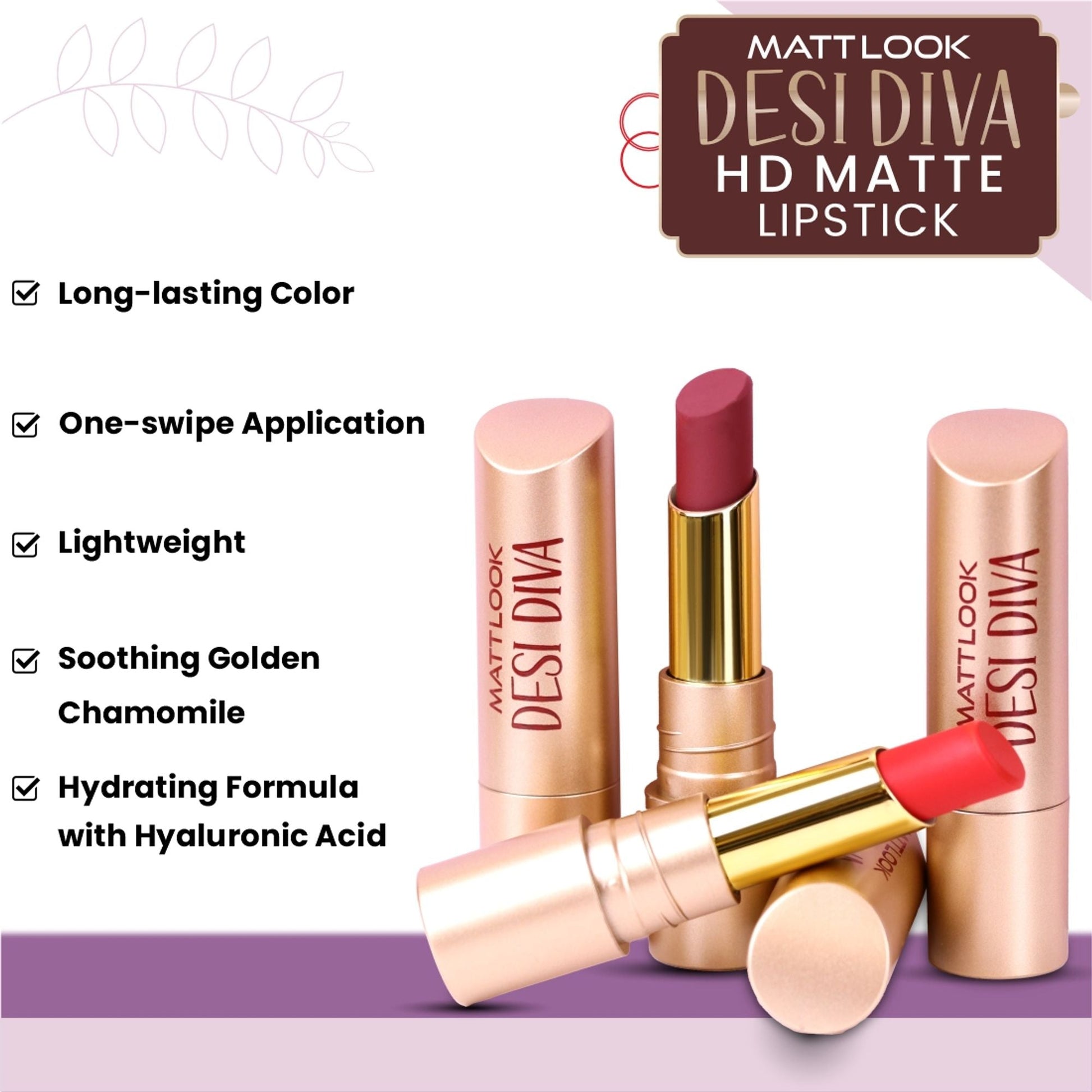 Matt Look Desi Diva HD Matte Lipstick - Berry Plum-14