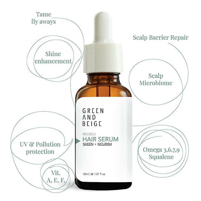 Green And Beige Recreo Sheen + Nourish Hair Serum