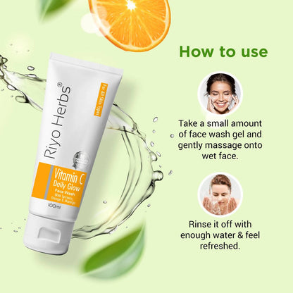 Riyo Herbs Vitamin C Daily Glow Face Wash With Turmeric, Orange & Moringa