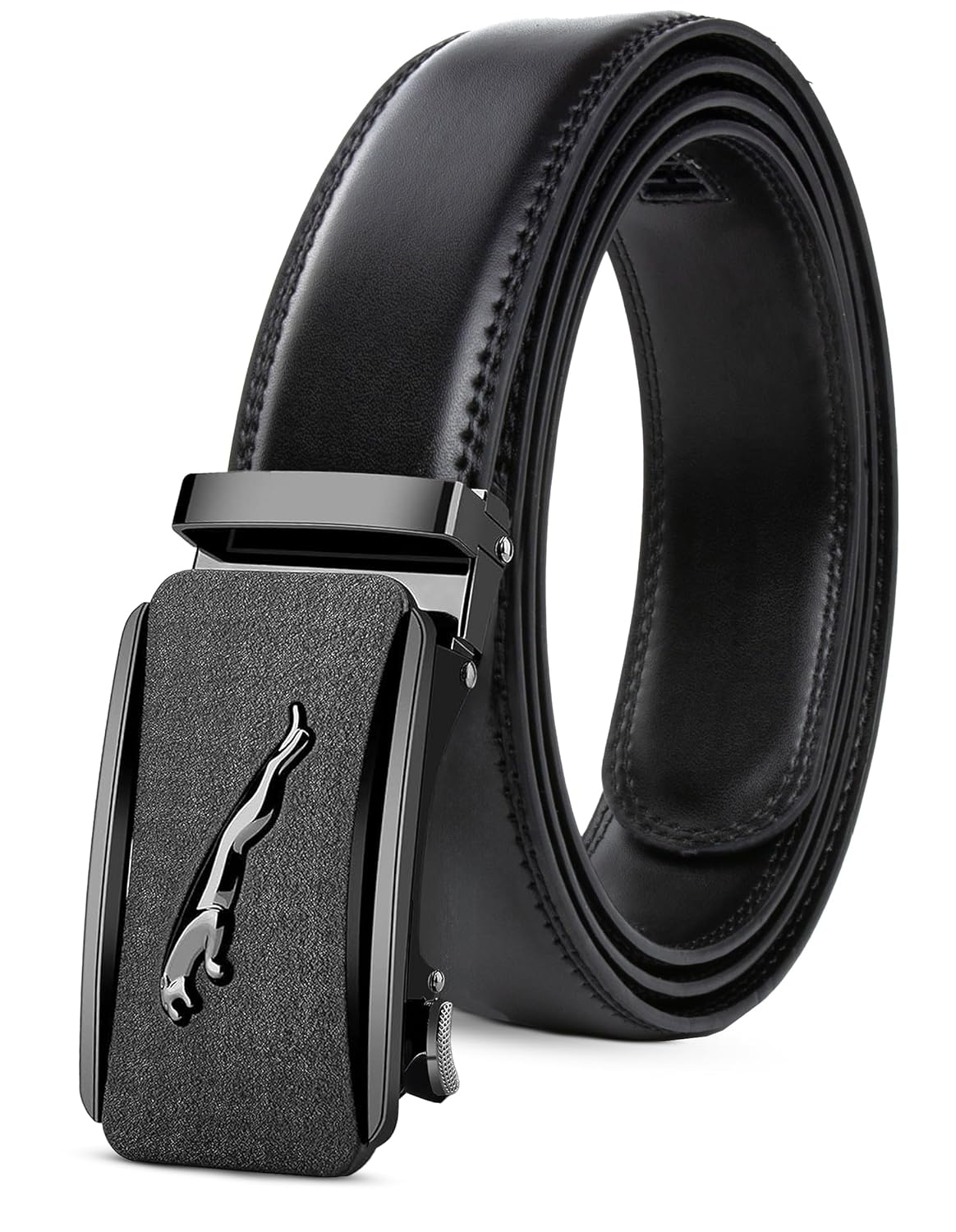 Contacts Genuine Leather Belt for Men with Easier Adjustable Autolock Buckle - Micro Adjustable Belt Fit Everywhere |Formal & Casual | Gift Box